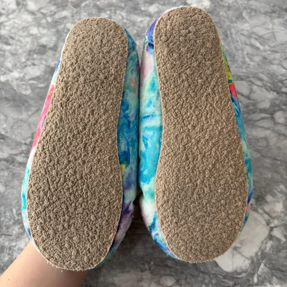 Minnetonka Moccasin Kids' Faux Fur Colorful Tie-Dye Size 12